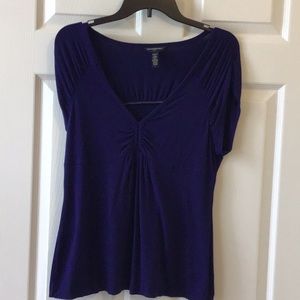 Banana Republic cap sleeve v-neck navy pullover